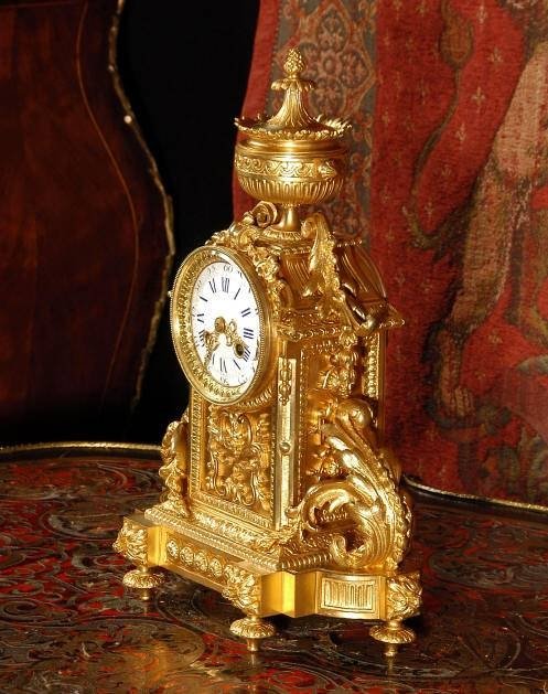 fig 2. ***** SOLD ***** Antique French Ormolu Boudoir Clock ~ French - Circa 1880 ~